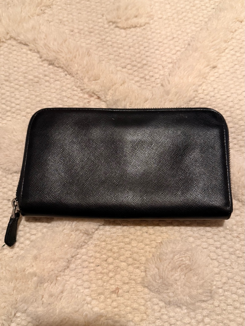 Prada Black Saffiano Leather Logo Triangle Plaque - Picture 4 of 7